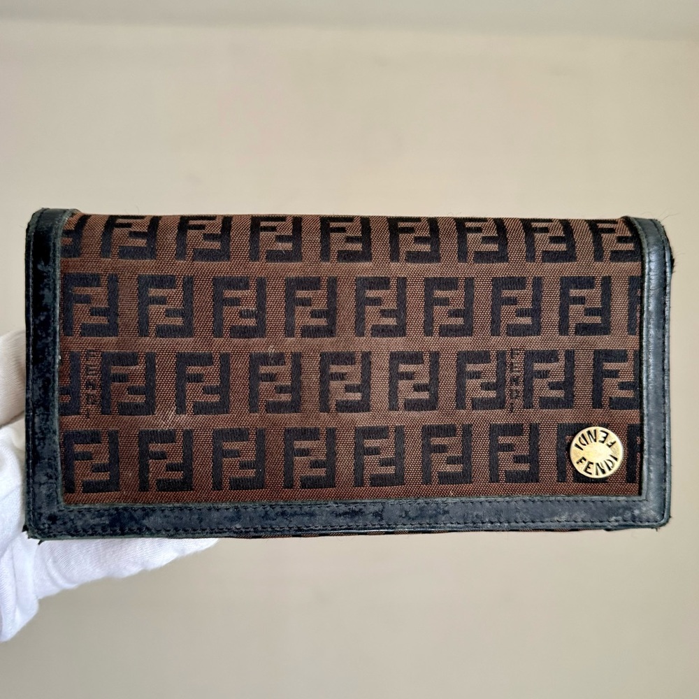 Fendi FF Zucca Brown Long Wallet